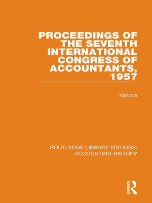 cover image of Proceedings of the Seventh International Congress of Accountants, 1957
